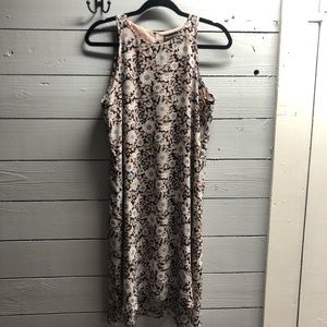 Belle Vere Womens Sleeveless Floral Printed Midi Dress Gray and Pink Size 6